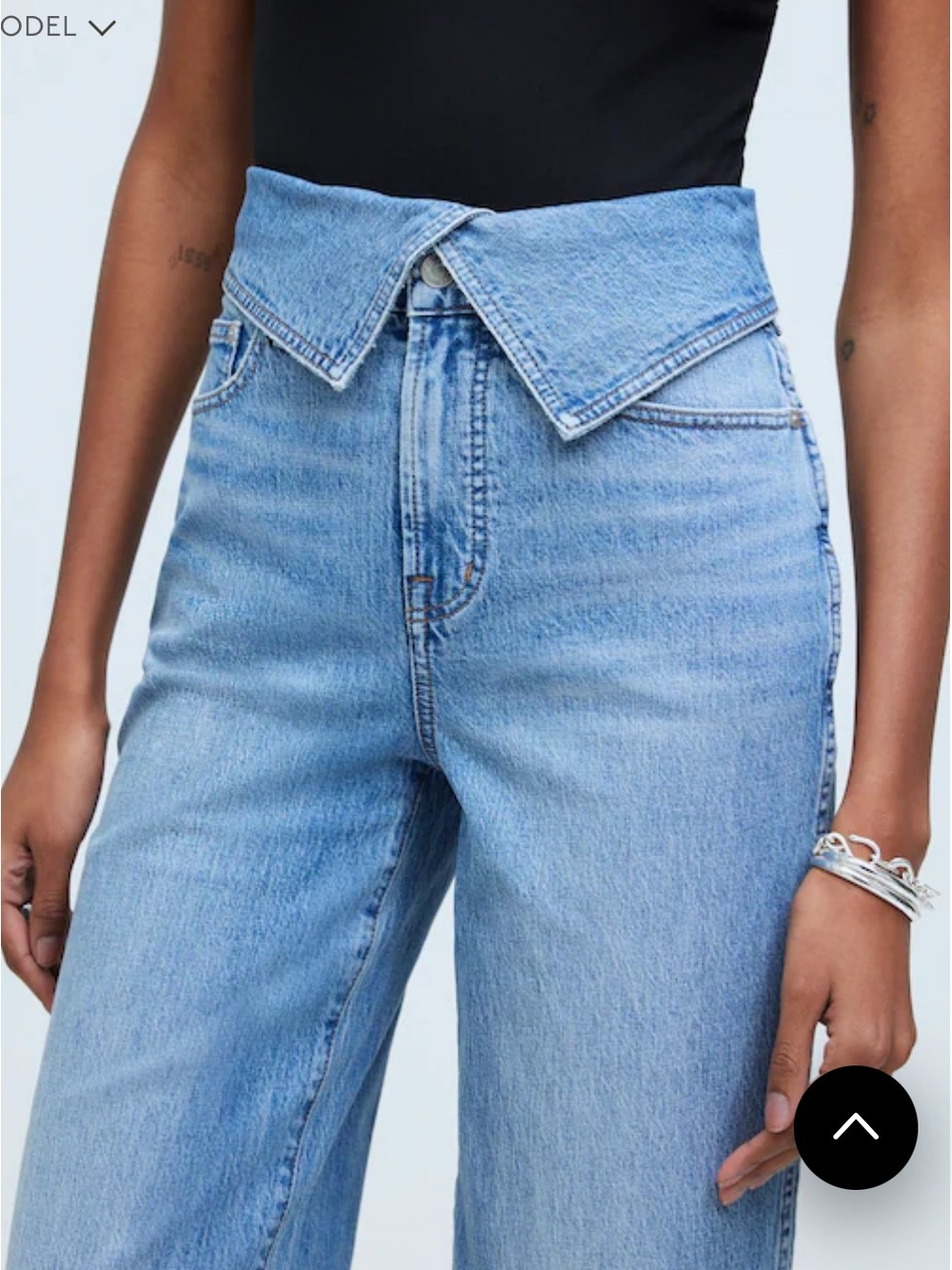Madewell Perfect Vintage Wide Leg Crop Jean. Fold Over Waist. Women’s 27P